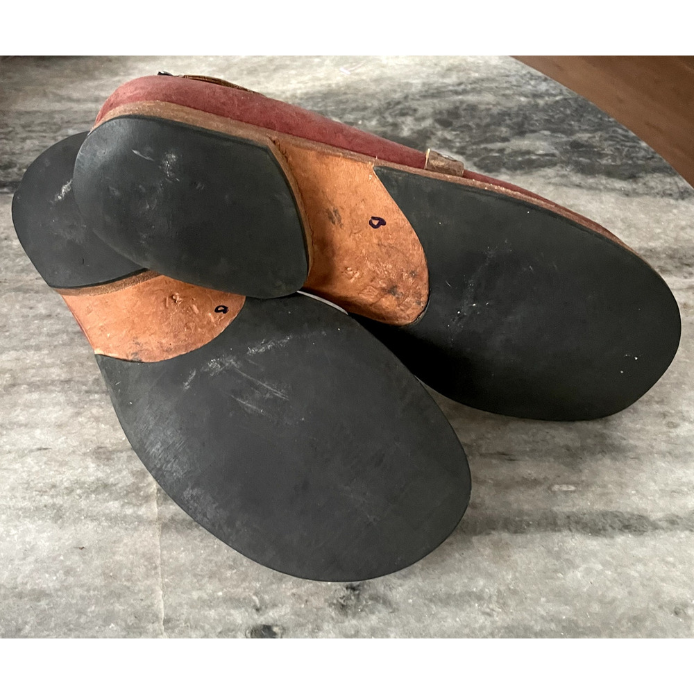 Cydwoq Handmade Leather Mary Jane Shoes Burgundy Strappy Size 37 EUC - Picture 8 of 11